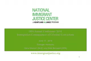 Annual Conference 2014: Immigration Consequences of Criminal Convictions.