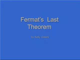 Fermat's Last Theorem by Kelly Oakes