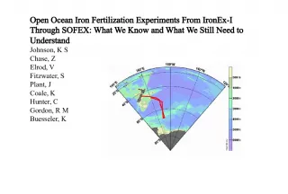 Open Ocean Iron Fertilization Experiments: What We Know and What We Still Need to Understand