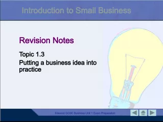 Edexcel GCSE Business Unit 1 Exam Preparation: Starting and Running a Small Business