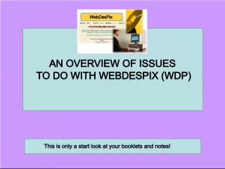Overview of WebDesPix (WDP)