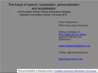 The Future of Search: Localisation, Personalisation and Socialisation