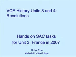 Hands-on SAC Tasks for VCE History Revolutions Unit 3 France