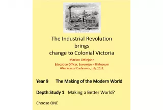 The Industrial Revolution in Colonial Victoria: A Historical Perspective for Year 9 Students