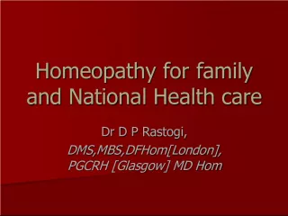 Homeopathy for Family and National Health Care