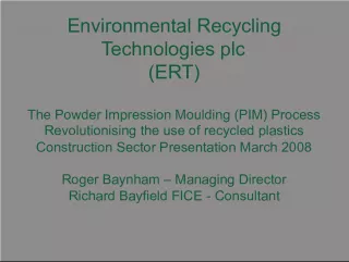 ERT's Powder Impression Moulding (PIM) Process Revolutionizing Recycled Plastics in Construction