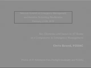 Key Elements and Issues in AT Reuse for Emergency Management
