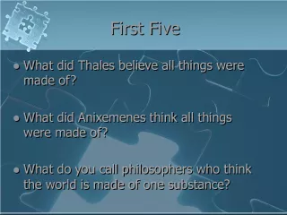 The Philosophy of Thales and Anixemenes