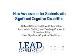 New Assessment for Students with Significant Cognitive Disabilities