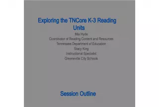 Exploring TNCore K Reading Units