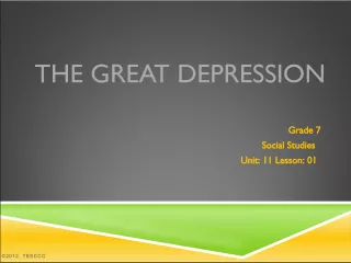 Causes of The Great Depression