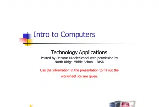 Introduction to Computers Technology Applications