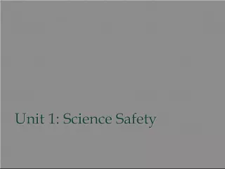 Unit 1: Science Safety & Introduction to Class