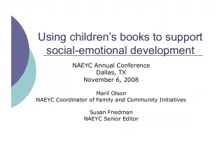 Enhancing Social Emotional Development through Children's Literature.