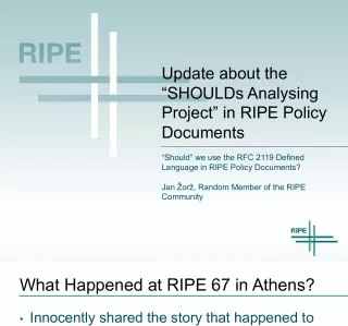 Update on the SHOULDs Analysing Project in RIPE Policy Documents