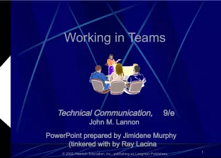 Working in Teams Technical Communication PowerPoint