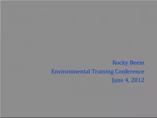 Environmental Training Conference and Solutions in Animal Processing Plants