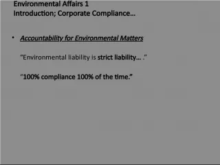 Environmental Compliance and Reporting