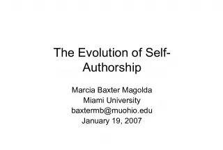 The Evolution of Self-Authorship and Integrated Model of College Learning Outcomes