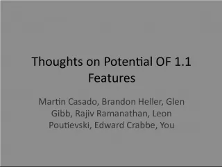 Thoughts on Potential OF     Features Martin Casado  Brandon
