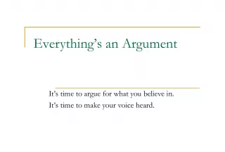 Everything s an Argument It  s time to argue for what you