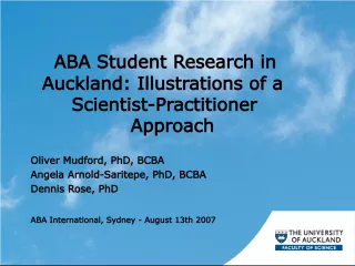 Illustrating a Scientist Practitioner Approach in ABA Student Research
