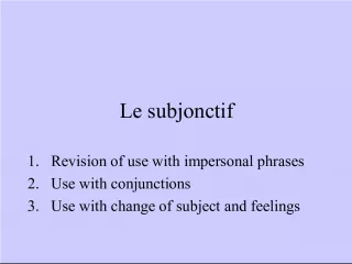 French Grammar: Le Subjonctif 1