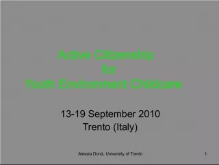 Active Citizenship for Youth Environment Childcare in Trento, Italy