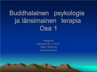 Buddhalainen psykologia ja lnsimainen terapia