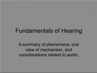 Fundamentals of Audio: An Overview of Hearing and Recording