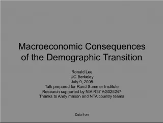 Macroeconomic Consequences of the Demographic Transition: Data and Trends