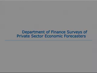 Department of Finance Economic Forecasting and Reporting