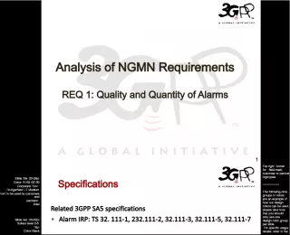Analysis of NGMN Requirements REQ 1 for Quality and Quantity of Alarms