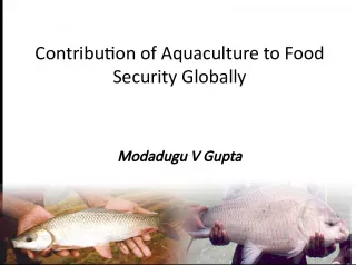 Contribution of Aquaculture to Global Food Security