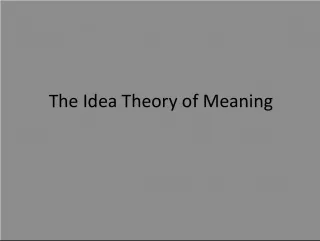 The Idea Theory and the Meaningless World