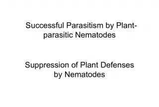Host Defense Suppression by Parasitic Nematodes in Plants