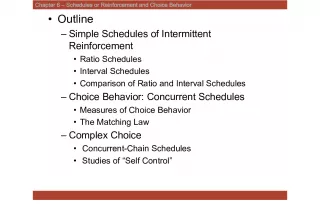 Understanding Schedules of Reinforcement and Choice Behavior
