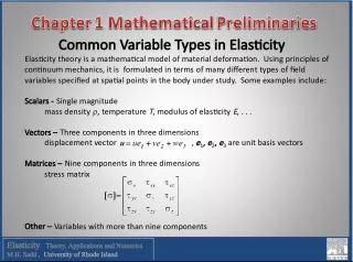 Understanding Common Variable Types in Elasticity Theory
