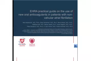 EHRA Practical Guide on the Use of New Oral Anticoagulants in Patients with Non-Valvular Atrial Fibrillation