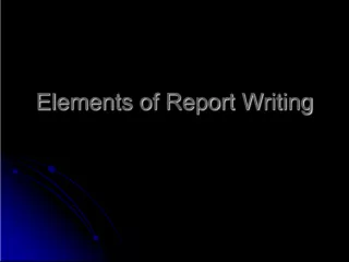Elements of Report Writing for Group Projects