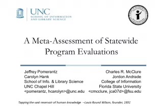Evaluating Statewide Programs: A Meta Assessment