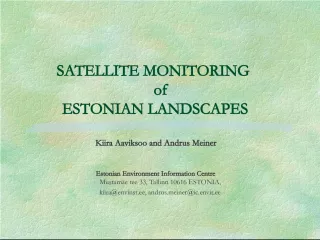 Satellite Monitoring of Estonian Landscapes
