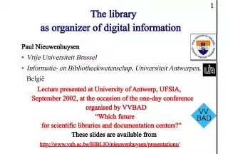The Library as Organizer of Digital Information