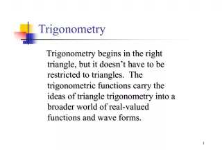 Exploring Trigonometry: From Right Triangles to Real Valued Functions and Wave Forms