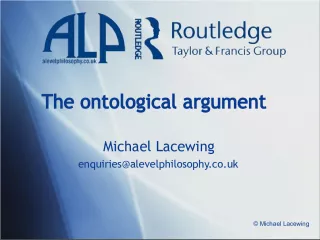 The Ontological Argument by Michael Lacewing