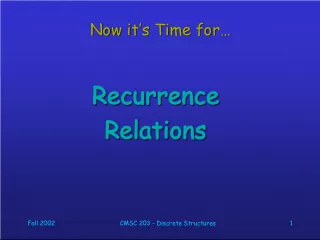 Recurrence Relations in Discrete Structures