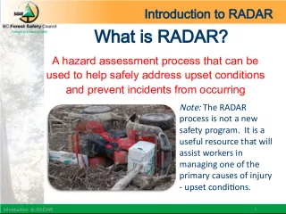 Introduction to RADAR: Managing Upset Conditions for Workplace Safety