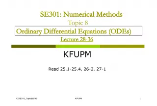 Numerical Methods for Ordinary Differential Equations (ODEs)