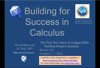 Building for Success in College Calculus: National Survey and Case Studies