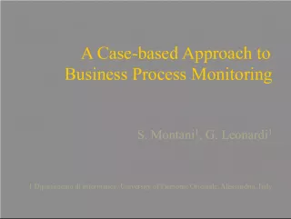 Business Process Monitoring through a Case-Based Approach